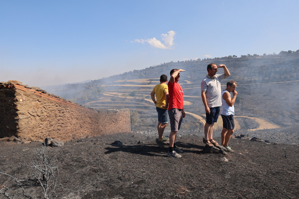 El regreso a casa de los vecinos evacuados por el incendio del Moncayo: así se encuentran sus pueblos dos días después del desalojo por el fuego.