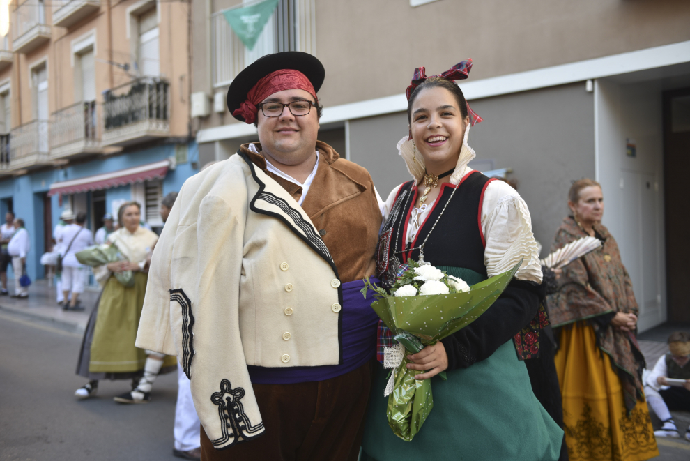 Fotos de la ofrenda de flores y frutos de Huesca.