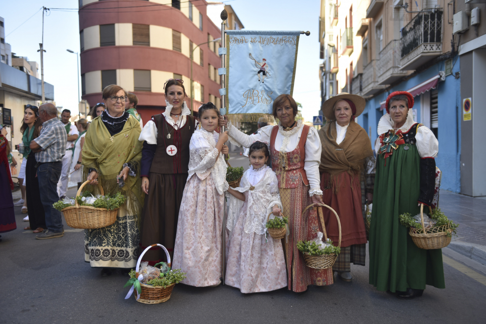 Fotos de la ofrenda de flores y frutos de Huesca.