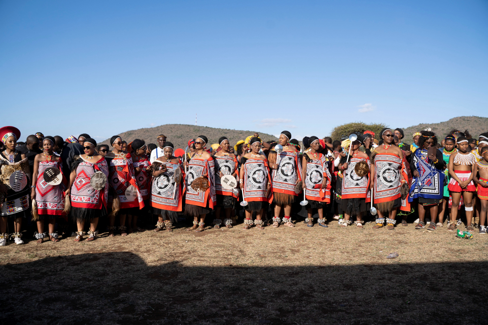 Zulu maidens await the arrival of the Zulu monarch King Misuzulu ka Zwelithini in Nongoma