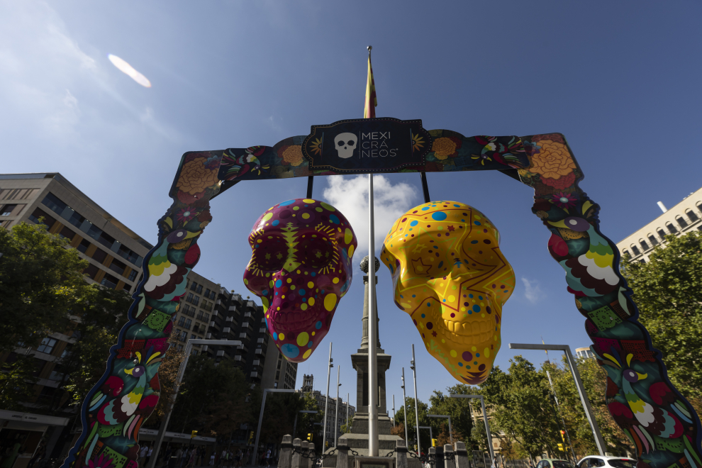 La exposición de calaveras del Vive Latino ya se puede ver en el Paseo Independencia