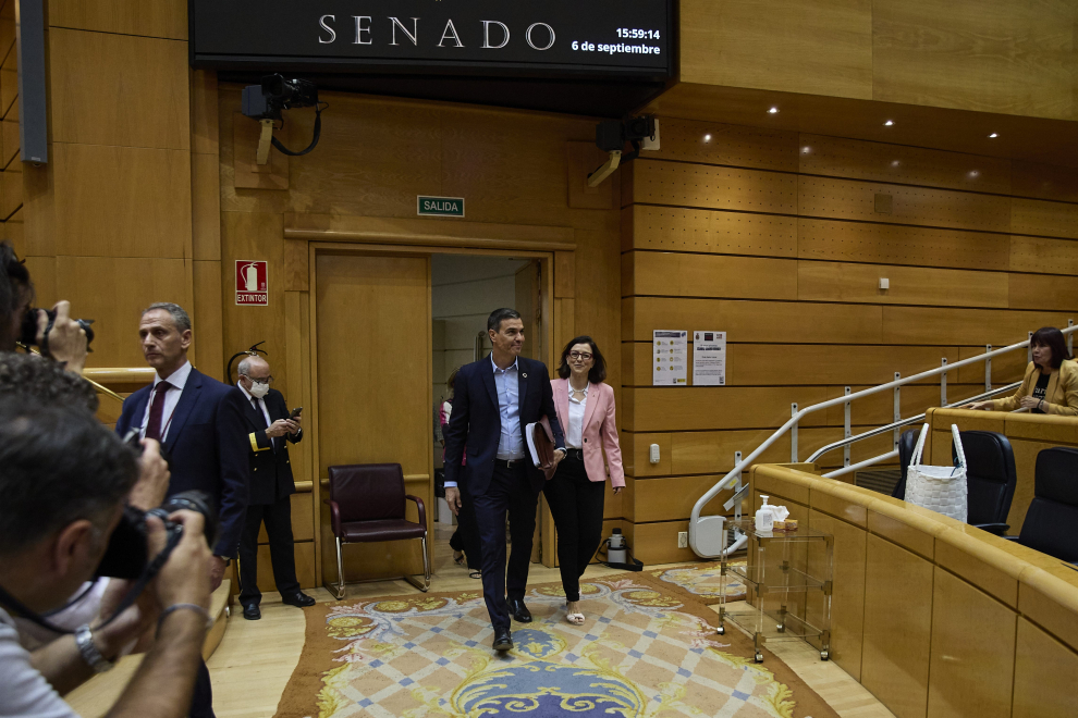 Debate entre Sánchez y Feijóo en el Senado, este martes.