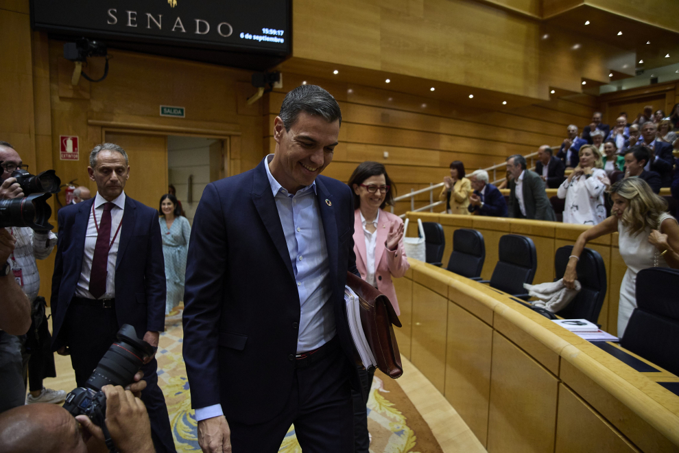 Debate entre Sánchez y Feijóo en el Senado, este martes.