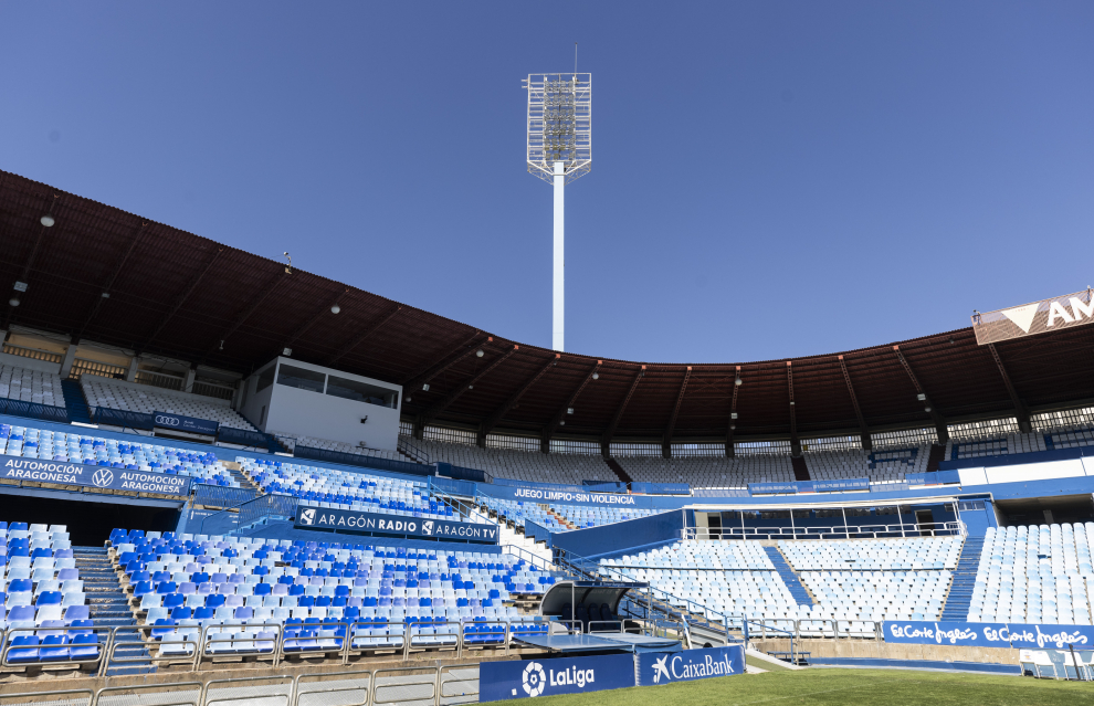 Visita para ver las obras de mejoras en la Romareda ante el partido España - Suiza