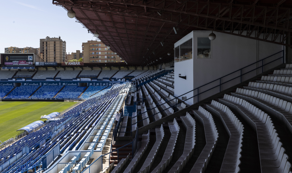 Visita para ver las obras de mejoras en la Romareda ante el partido España - Suiza