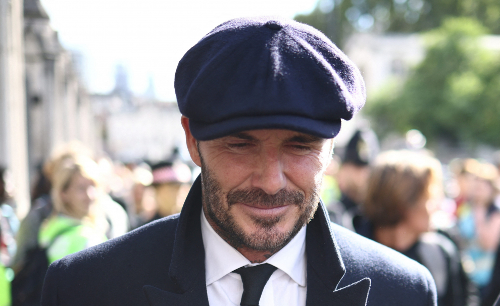 Former football player David Beckham leaves after paying his respects to Britain's Queen Elizabeth lying in state, following her death, in London, Britain September 16, 2022. REUTERS/Tom Nicholson BRITAIN-ROYALS/QUEEN
