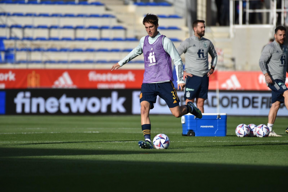 Foto de partido de fútbol de selecciones sub-21, España-Noruega en El Alcoraz de Huesca
