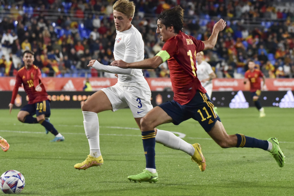 Partido de fútbol de selecciones sub-21, España-Noruega en El Alcoraz en Huesca