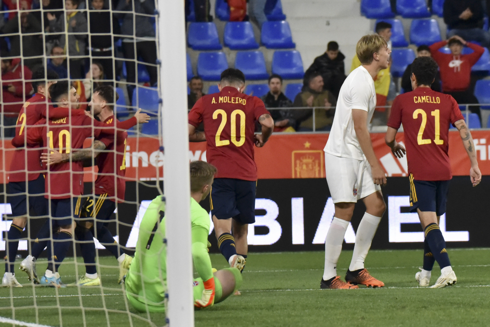 Partido de fútbol de selecciones sub-21, España-Noruega en El Alcoraz en Huesca