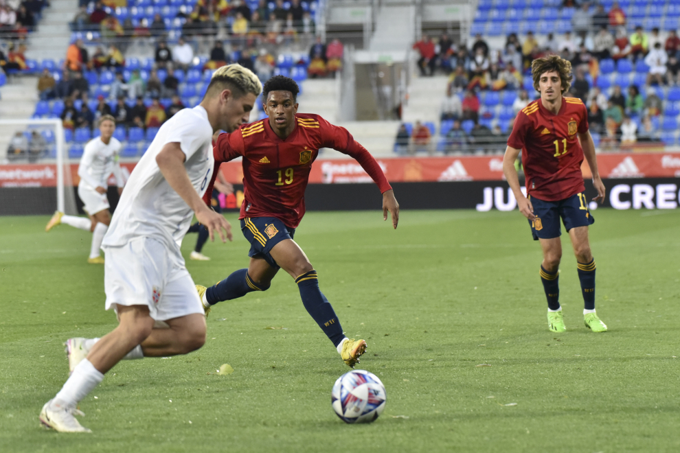 Partido de fútbol de selecciones sub-21, España-Noruega en El Alcoraz en Huesca