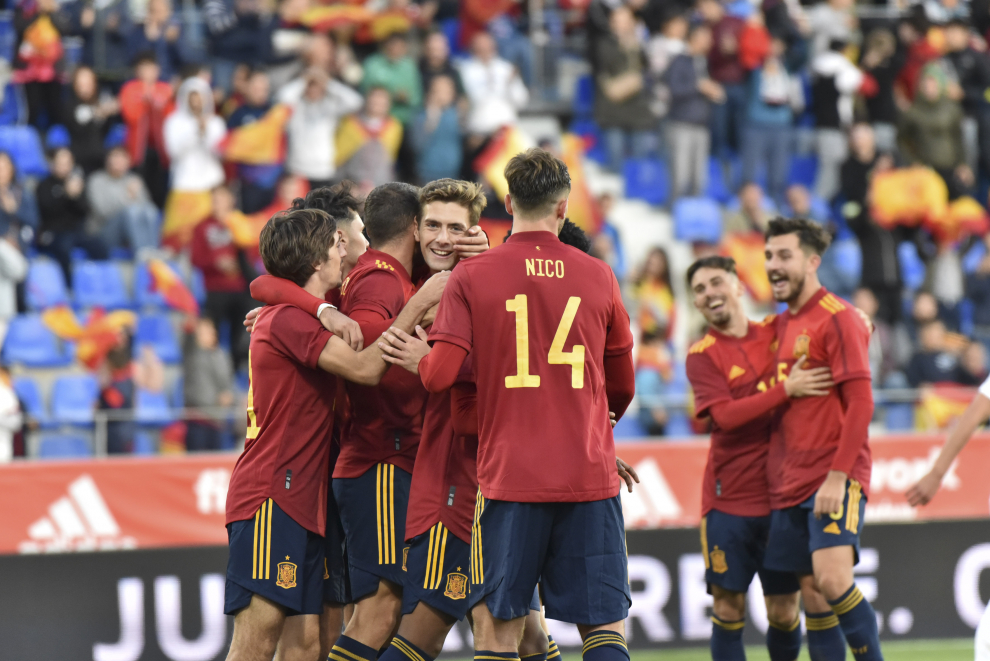 Partido de fútbol de selecciones sub-21, España-Noruega en El Alcoraz en Huesca