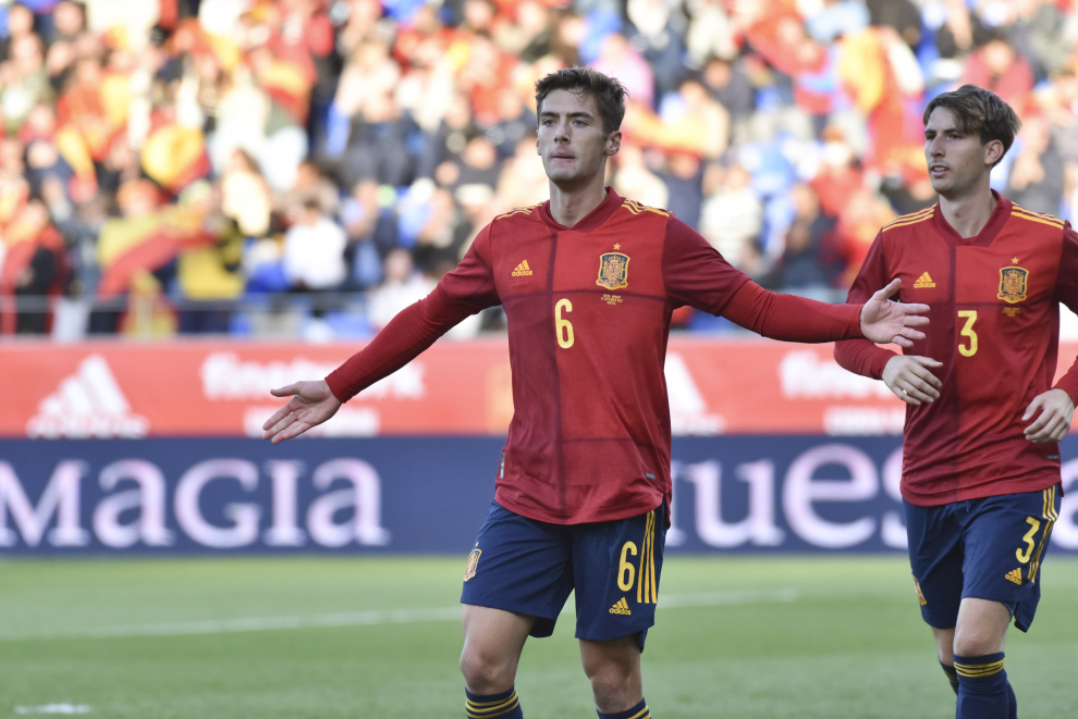 Partido de fútbol de selecciones sub-21, España-Noruega en El Alcoraz en Huesca