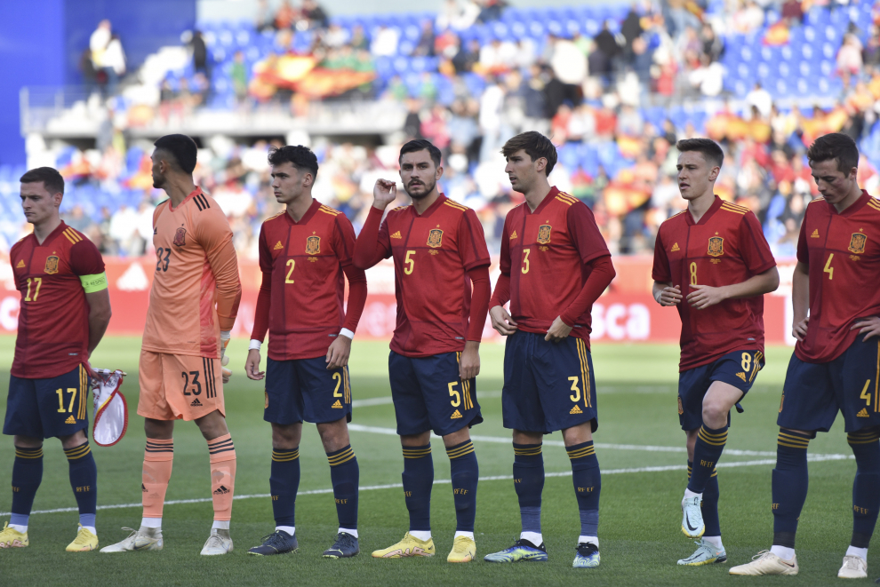 Partido de fútbol de selecciones sub-21, España-Noruega en Huesca