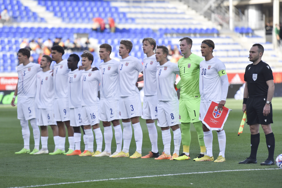 Partido de fútbol de selecciones sub-21, España-Noruega en Huesca