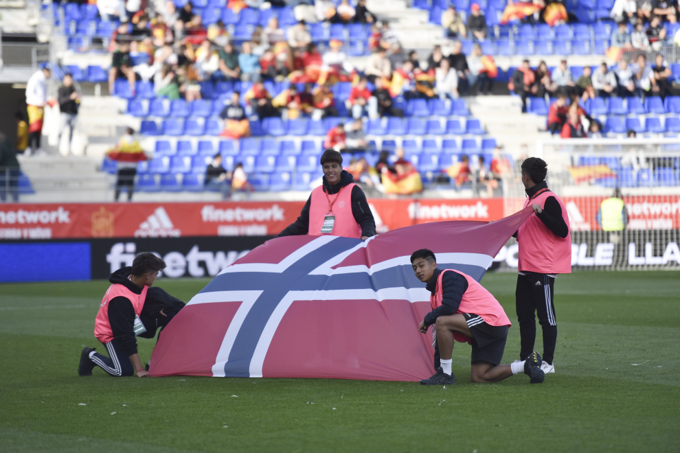 Partido de fútbol de selecciones sub-21, España-Noruega en Huesca