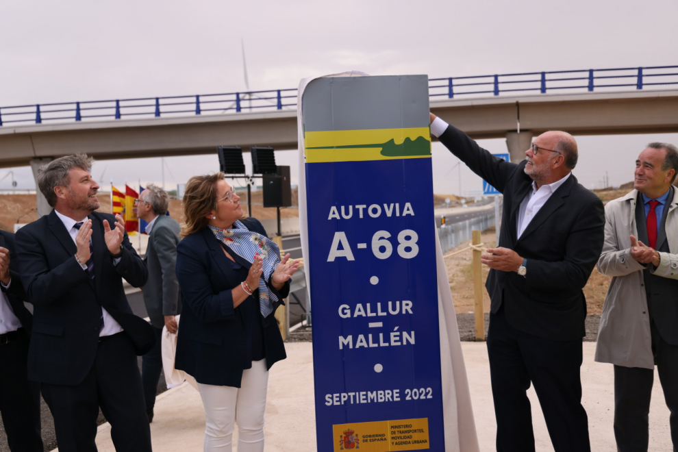 Se abren al tráfico los diez kilómetros de la A-68 entre Gallur y Mallén.