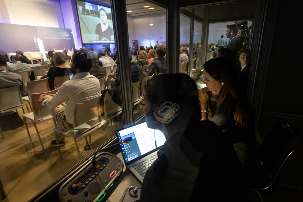 Mesas redondas en la segunda jornada del Congreso Mundial de Medios que celebra WAN-IFRA en Zaragoza.