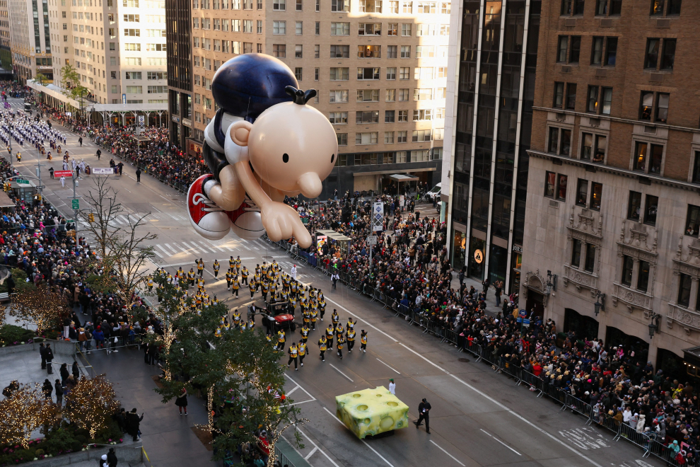 The Pillsbury Doughboy balloon is seen during the 96th Macy's Thanksgiving Day Parade in Manhattan, New York City, U.S., November 24, 2022. REUTERS/Brendan McDermid USA-THANKSGIVING/PARADE