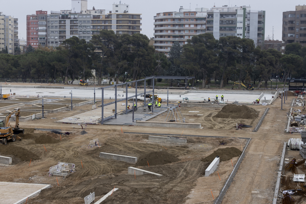 Obras de ampliación del parque de Pignatelli y de construcción de 65 viviendas libres.