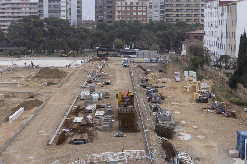 Obras de ampliación del parque de Pignatelli y de construcción de 65 viviendas libres.