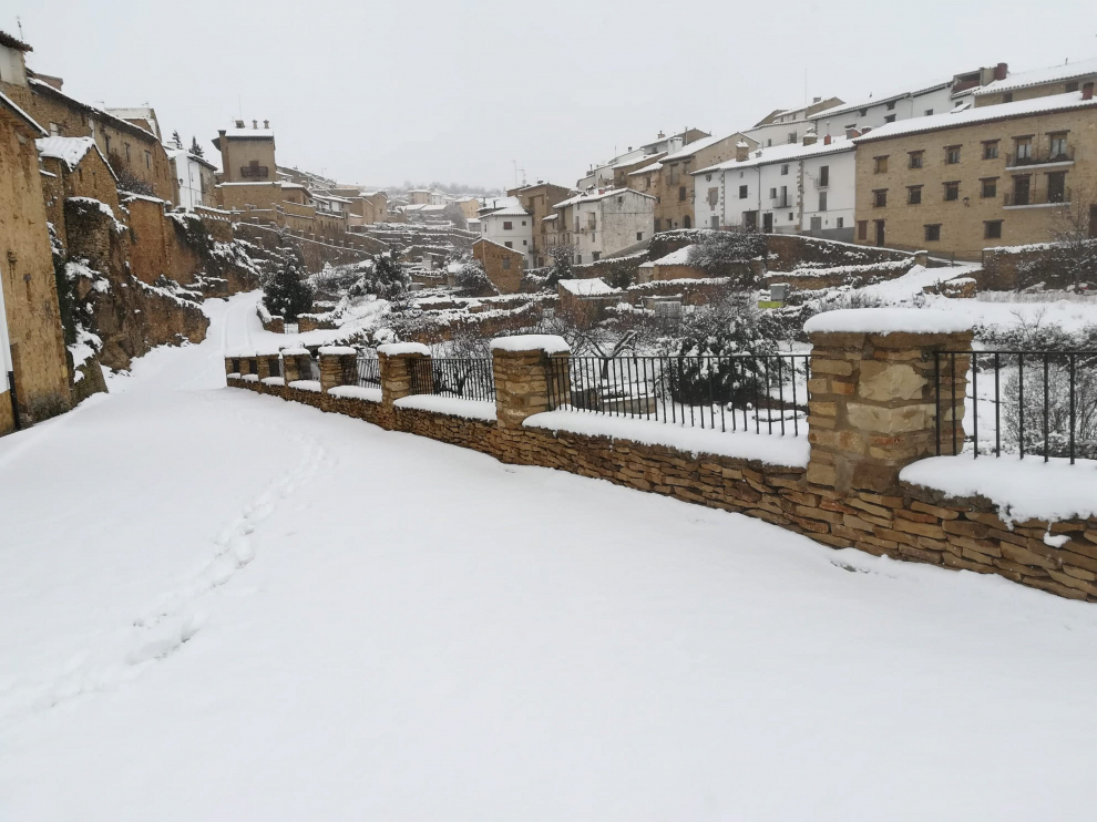 Nieve en La Iglesuela del Cid