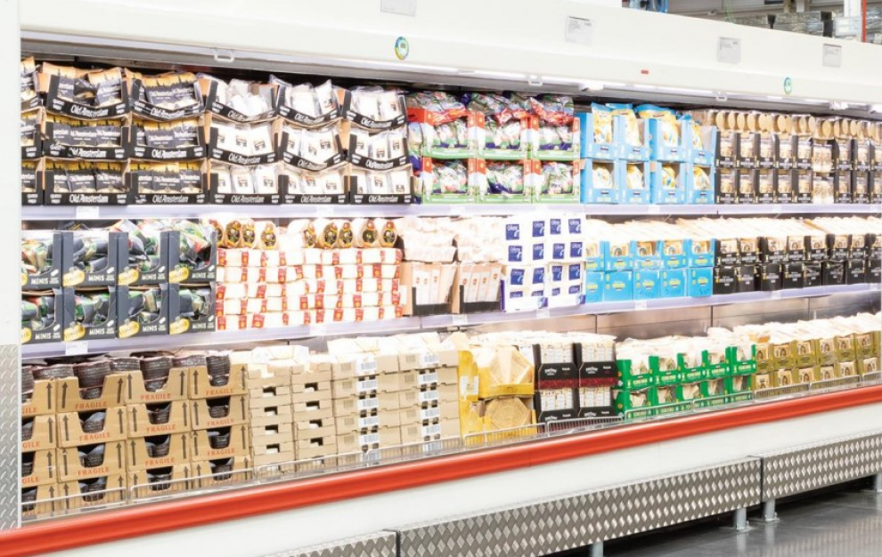 Imagen de la zona refrigerada de un supermercado Costco en España.