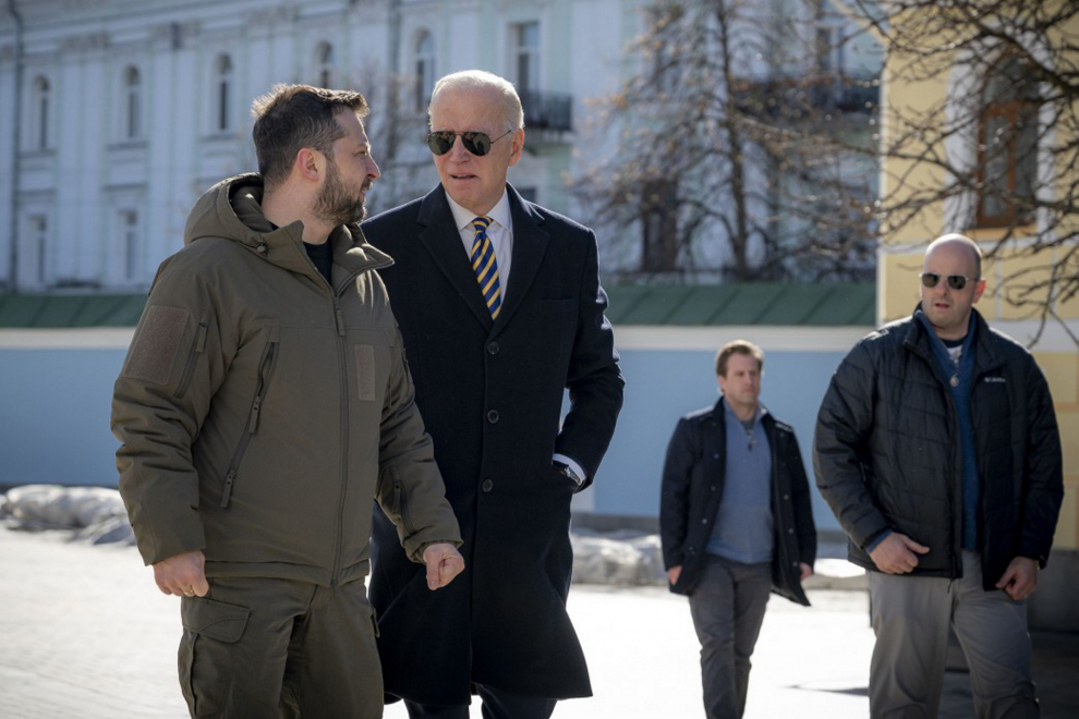 February 20, 2023, Ukraine, Ukraine, Ukraine: US President Joe Biden meets with Ukrainian President Volodymyr Zelensky in Kyiv, Ukraine on February 20, 2023. US President Joe Biden made a surprise trip to Kyiv ahead of the first anniversary of Russias invasion of Ukraine,Image: 757335645, License: Rights-managed, Restrictions: , Model Release: no, Credit line: President Of Ukraine / Zuma Press / ContactoPhoto.Editorial licence valid only for Spain and 3 MONTHS from the date of the image, then delete it from your archive. For non-editorial and non-licensed use, please contact EUROPA PRESS...20/02/2023[[[EP]]]