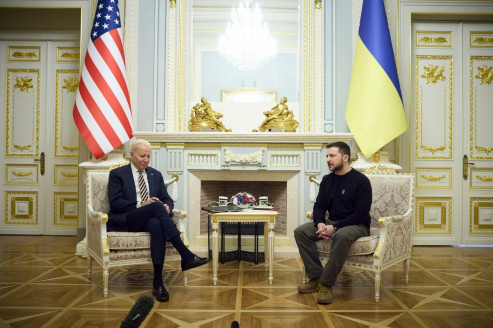 February 20, 2023, Ukraine, Ukraine, Ukraine: US President Joe Biden meets with Ukrainian President Volodymyr Zelensky in Kyiv, Ukraine on February 20, 2023. US President Joe Biden made a surprise trip to Kyiv ahead of the first anniversary of Russias invasion of Ukraine,Image: 757335644, License: Rights-managed, Restrictions: , Model Release: no, Credit line: President Of Ukraine / Zuma Press / ContactoPhoto.Editorial licence valid only for Spain and 3 MONTHS from the date of the image, then delete it from your archive. For non-editorial and non-licensed use, please contact EUROPA PRESS...20/02/2023[[[EP]]]