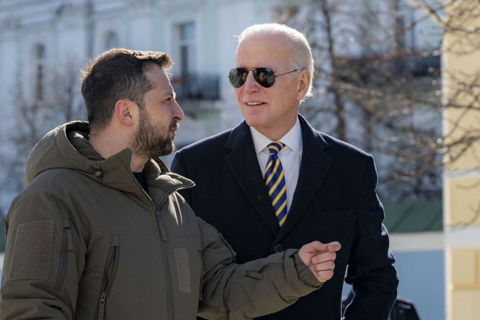 February 20, 2023, Ukraine, Ukraine, Ukraine: US President Joe Biden meets with Ukrainian President Volodymyr Zelensky in Kyiv, Ukraine on February 20, 2023. US President Joe Biden made a surprise trip to Kyiv ahead of the first anniversary of Russias invasion of Ukraine,Image: 757335638, License: Rights-managed, Restrictions: , Model Release: no, Credit line: President Of Ukraine / Zuma Press / ContactoPhoto.Editorial licence valid only for Spain and 3 MONTHS from the date of the image, then delete it from your archive. For non-editorial and non-licensed use, please contact EUROPA PRESS...20/02/2023[[[EP]]]