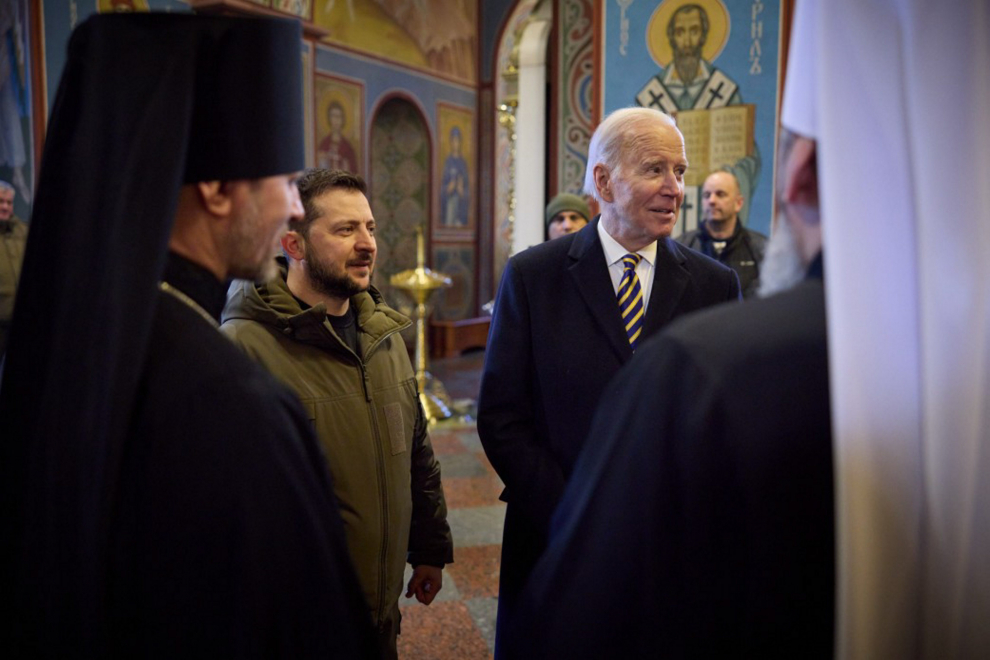 February 20, 2023, Ukraine, Ukraine, Ukraine: US President Joe Biden meets with Ukrainian President Volodymyr Zelensky in Kyiv, Ukraine on February 20, 2023. US President Joe Biden made a surprise trip to Kyiv ahead of the first anniversary of Russias invasion of Ukraine,Image: 757335622, License: Rights-managed, Restrictions: , Model Release: no, Credit line: President Of Ukraine / Zuma Press / ContactoPhoto.Editorial licence valid only for Spain and 3 MONTHS from the date of the image, then delete it from your archive. For non-editorial and non-licensed use, please contact EUROPA PRESS...20/02/2023[[[EP]]]