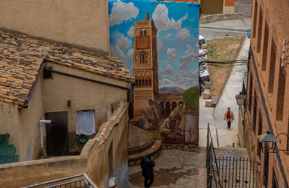 Murales del proyecto Lienzos historia en Daroca.