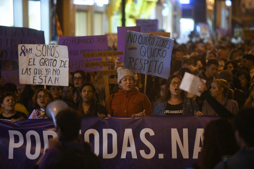 Manifestación en Zaragoza por el 8M Día Internacional de la Muje