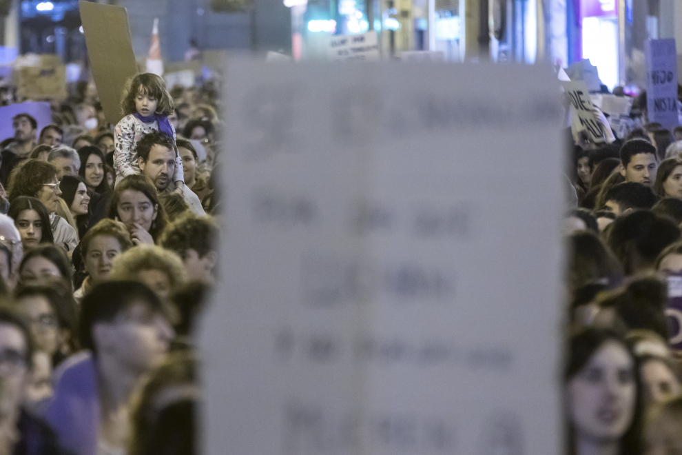 Manifestación por el 8M, Día de la Mujer, en Zaragoza