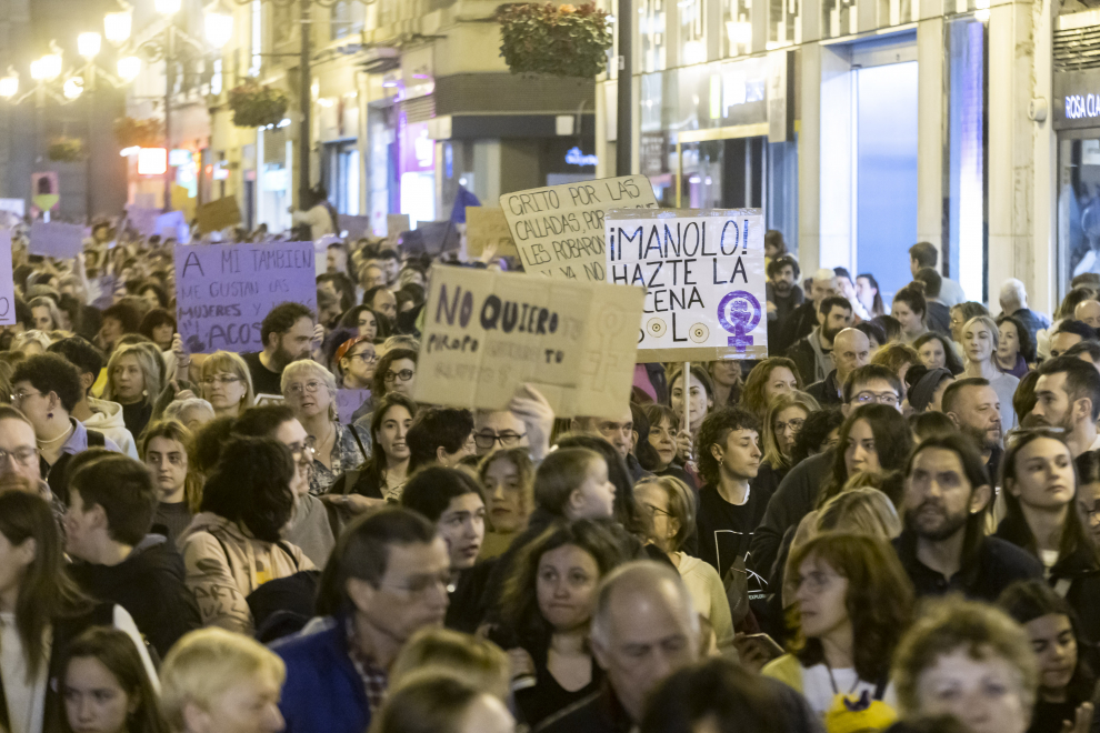 Manifestación por el 8M, Día de la Mujer, en Zaragoza