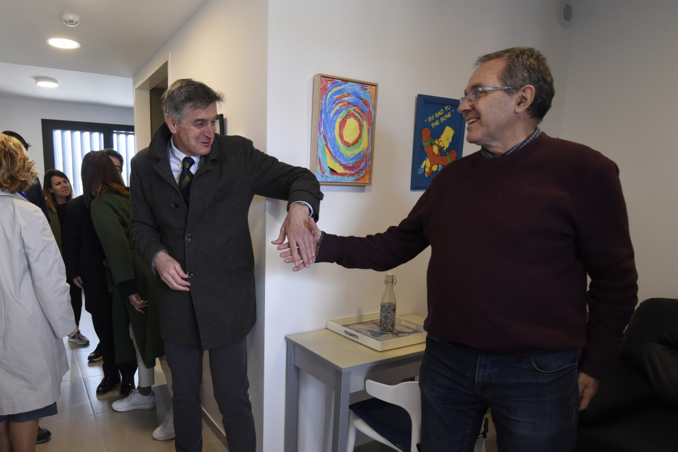 Inauguación de las nuevas viviendas individuales de Valentia para discapacitados intelectuales con trastornos conductuales en el Centro Manuel Artero de Huesca.