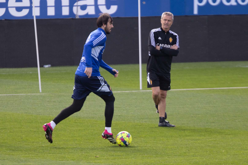 Este sábado los jugadores zaragocistas han entrenado en La Romareda
