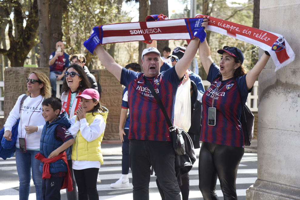 El Huesca se ha concentrado en las horas previas al partido en el Hotel Pedro I.