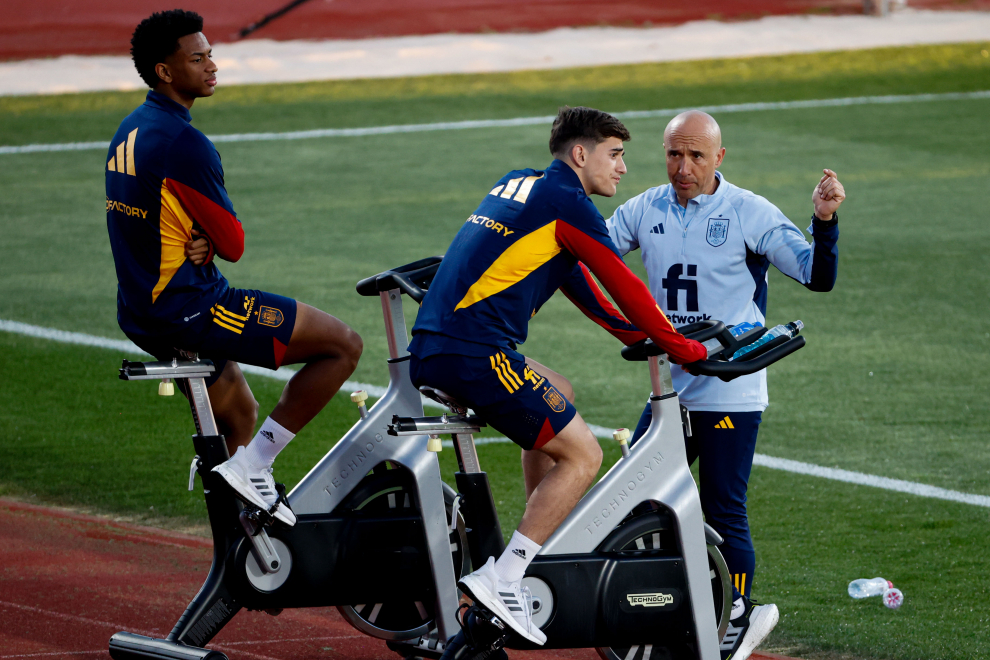 Primer entrenamiento de la selección española con Luis de la Fuente al mando
