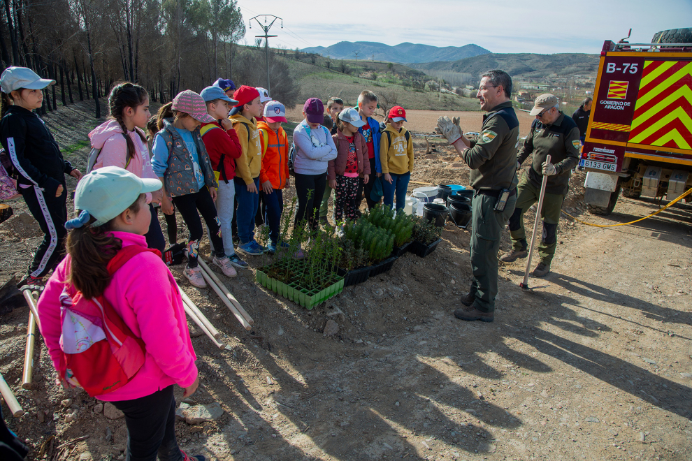 Actividades prácticas de los alumnos de Ateca con agentes forestales