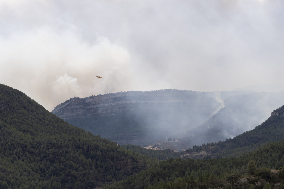 Incendio forestal en el termino municipal de Olba (Teruel)