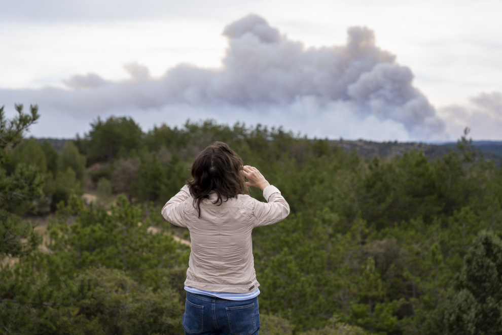 Incendio forestal en el termino municipal de Olba (Teruel)
