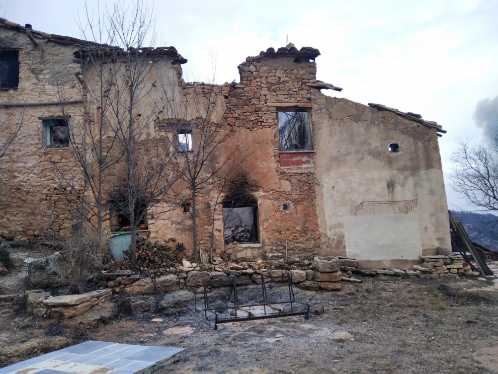 Incendio en Teruel: fotos de una aldea quemada.