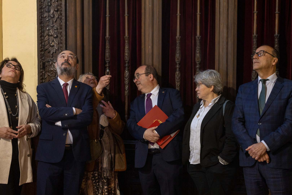 Miquel Iceta y Javier Lambán se han reunido en la capital aragonesa para firmar un acuerdo de colaboración