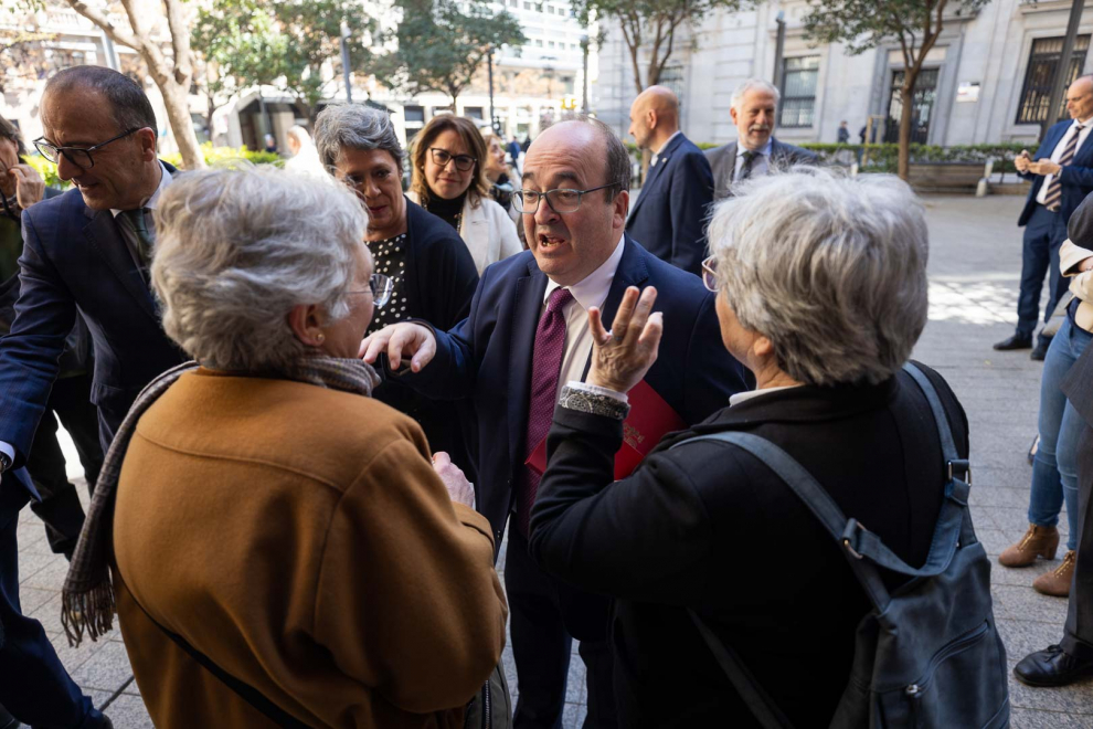 Miquel Iceta y Javier Lambán se han reunido en la capital aragonesa para firmar un acuerdo de colaboración