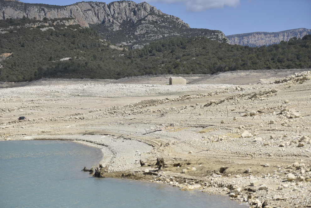 Canelles, en el río Noguera-Ribagorzana, se encuentra al 20% de su capacidad, sin posibilidad de su uso para la navegación.