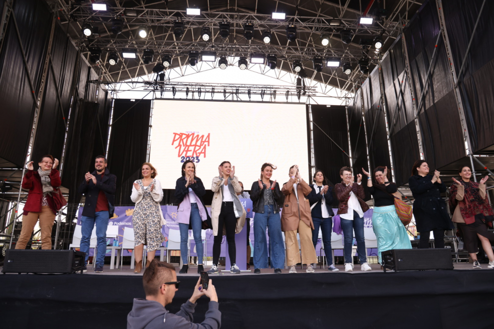Imágenes del mitin de Podemos en Zaragoza