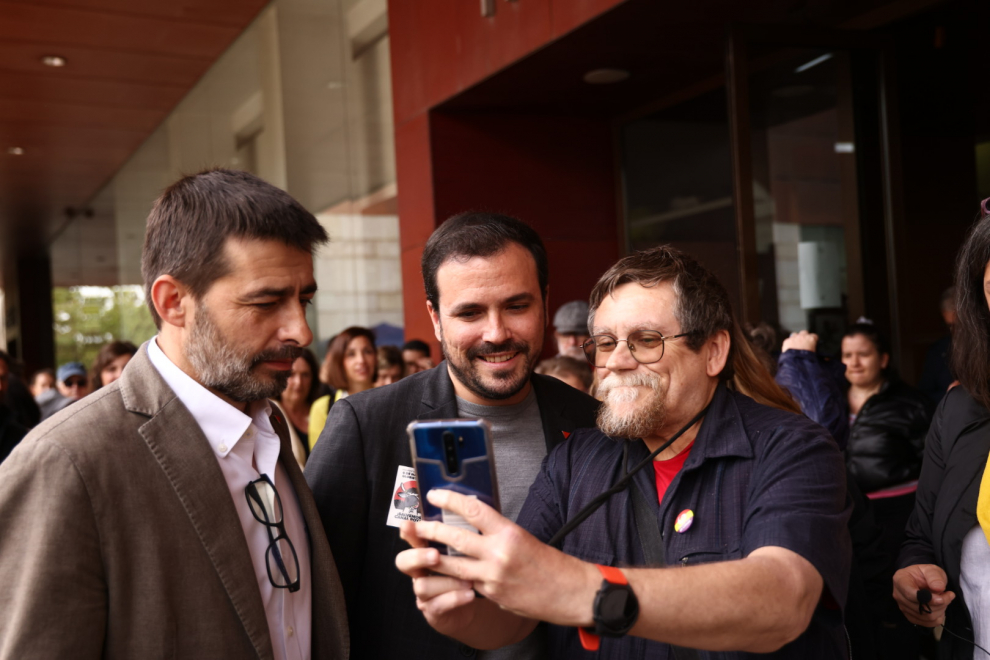 El ministro Alberto Garzón participa en el cierre de precampaña electoral de IU en Zaragoza