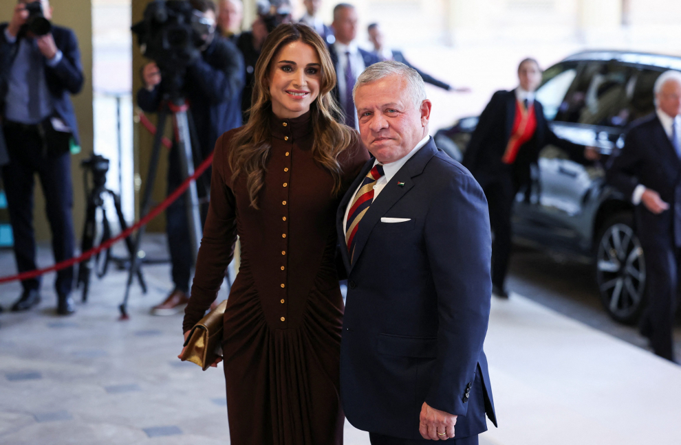 El rey Abdullah II de Jordania junto a su esposa Rania