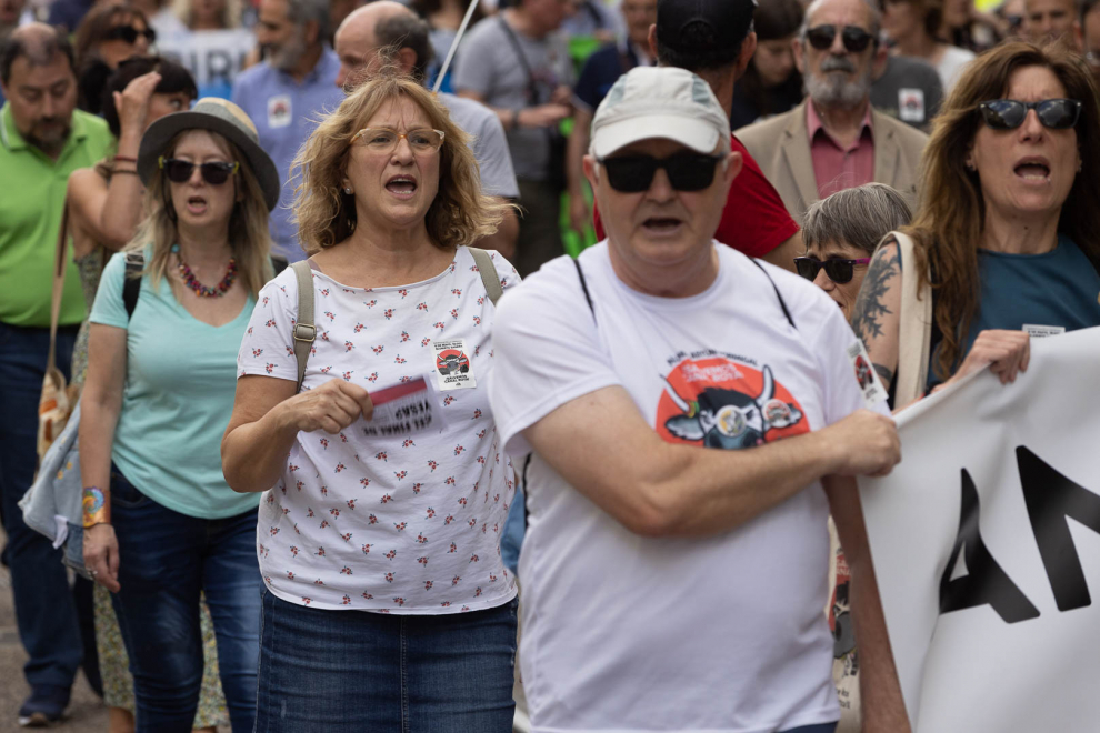 Manifestación en Zaragoza para defender la paralización del proyecto de Canal Roya.