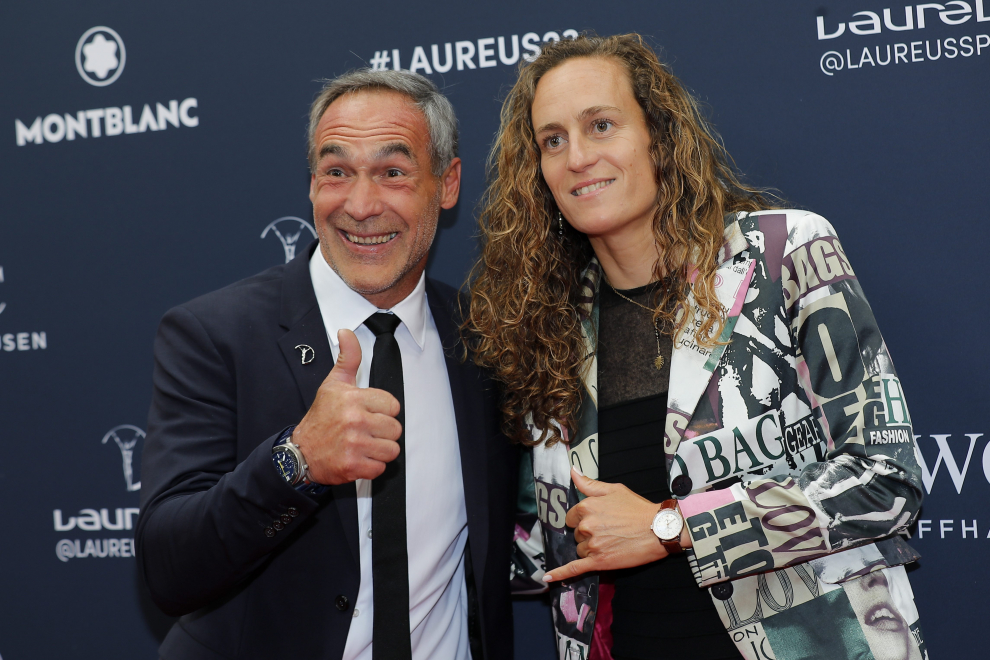 Paris (France), 08/05/2023.- Laureus Academy Member Maria Hoefl-Riesch arrives for the 2023 Laureus World Sports Awards in Paris, France, 08 May 2023. The awards ceremony will be an in-person event again after two years of virtual presentations due to the Covid-19 pandemic. (Francia) EFE/EPA/TERESA SUAREZ
 FRANCE LAUREUS AWARDS